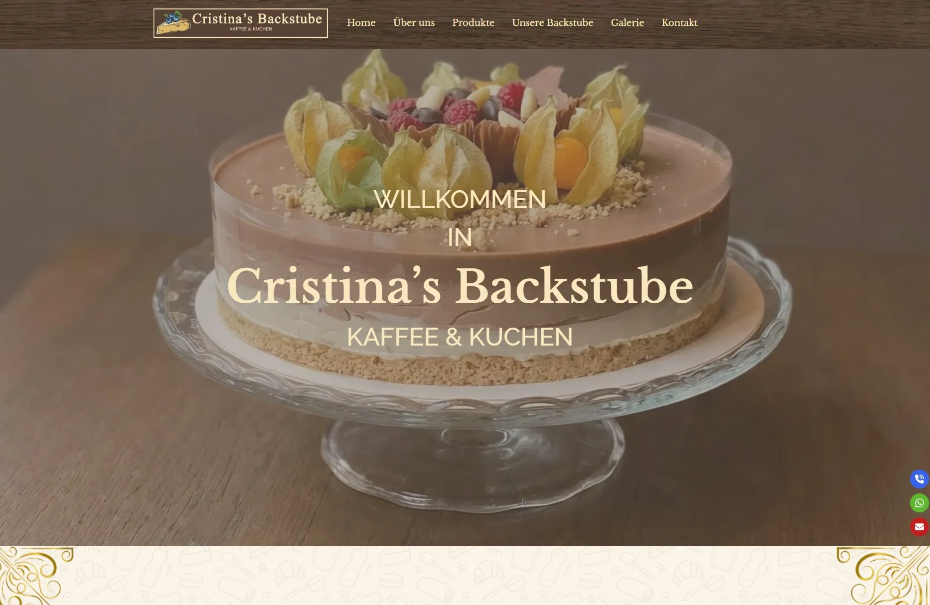 Website von Cristina Backstube