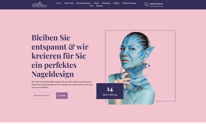 Website von Nagelstudio Andreea