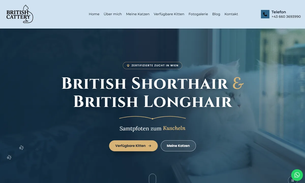 Website von British Cattery