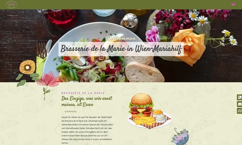 Website von Brasserie de la Marie