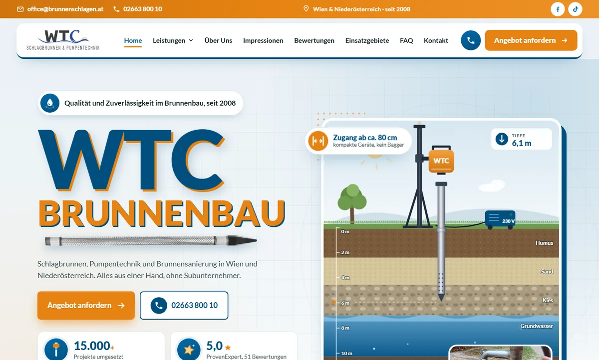 Website von WTC Brunnenbau