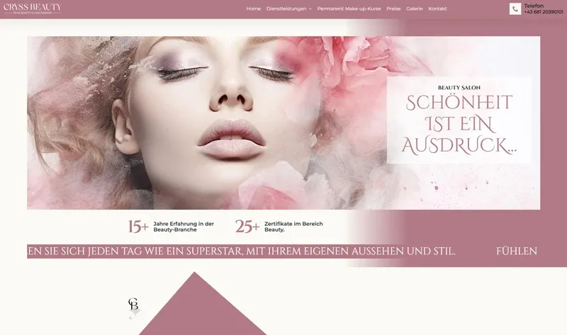 Website von Cryss Beauty