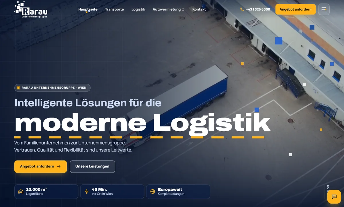 Website von Rarau Logistik