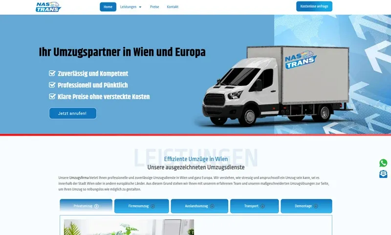 Website von NAS Trans